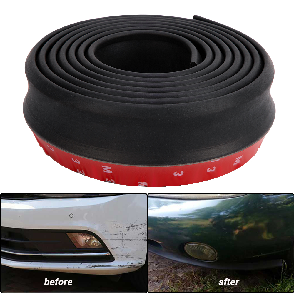 Gomma morbida fascia paraurti nero 60 millimetri auto Larghezza 2,5 m Lunghezza Esterno Paraurti anteriore Lip Kit//Striscia Autoscontro