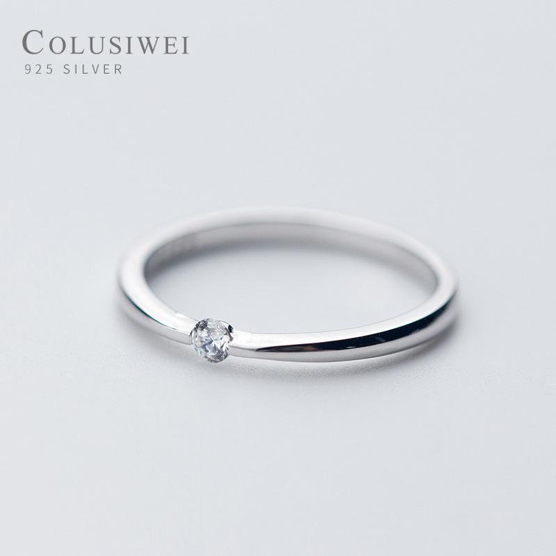 

Cluster Rings COLUSIWEI Pure 925 Sterling Silver Simple Shining Clear CZ Finger Ring For Women Fashion Engagement Wedding Band Fine Jewelry