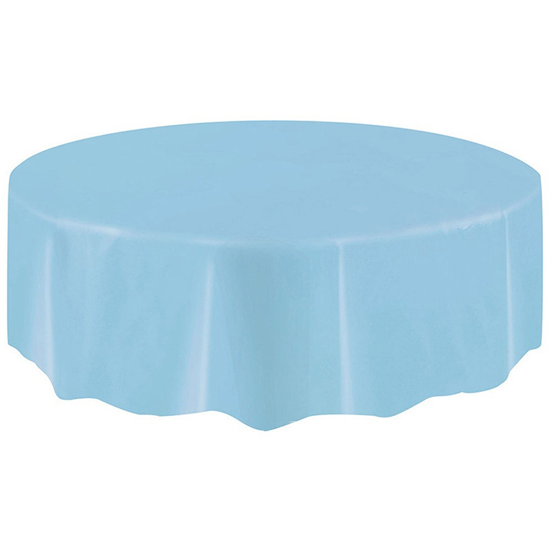 

HOT Plastic Circular Table Cloth Cover Disposable Party Home Wipe Clean Tablecloth LSF