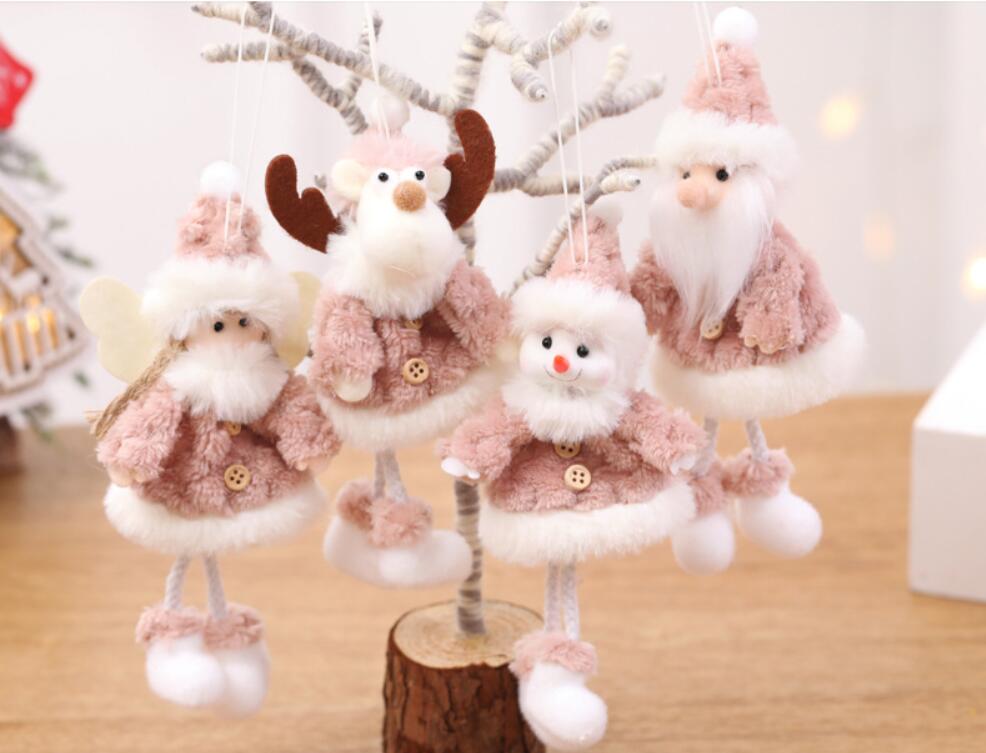 

Christmas Tree Decoration Pendant Santa Clause Snowman plush Doll Elk Reindeer Hanging ornaments Xmas Home Decor