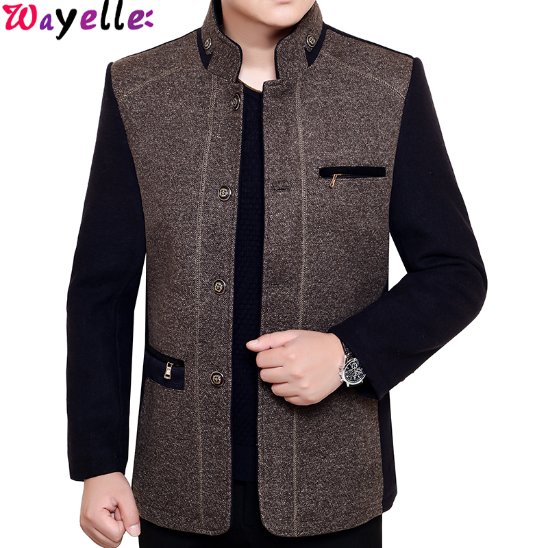 

Hot Sales Men's Autumn Classic Woolen Jacket Coats Male Casual Business Fashion Slim Fit Solid Single Breasted Overcoats, Gray