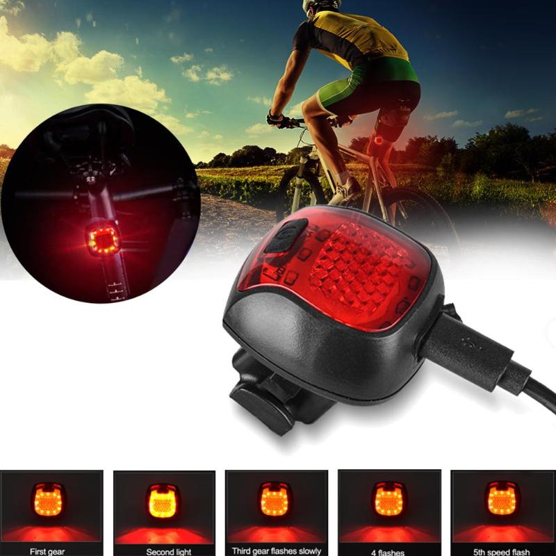 

Bicycle smart light usb rechargeable tail light silicone lamp head front and rear wheelLED flash safe riding warning