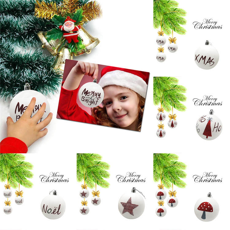

Christmas ball Baubles 6 styles Home Party Supplies christmas Tree decorations Matte White Ball Xmas Tree Hanging Ornament Decor JY440
