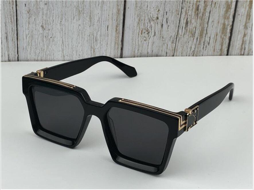 2019 New men brand designer sunglasses 96006 Millionaire square frame vintage shiny gold summer UV400 lens style laser logo top quality