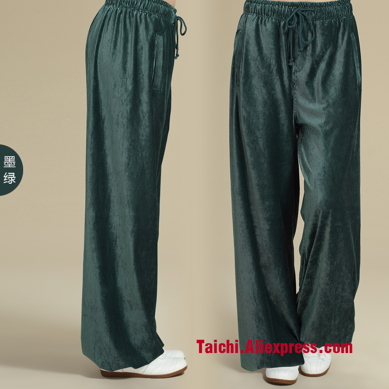 

Chinese men and women practicing Tai Chi pants corduroy pants Home Furnishing drawstring Yoga leisure sports, See chart