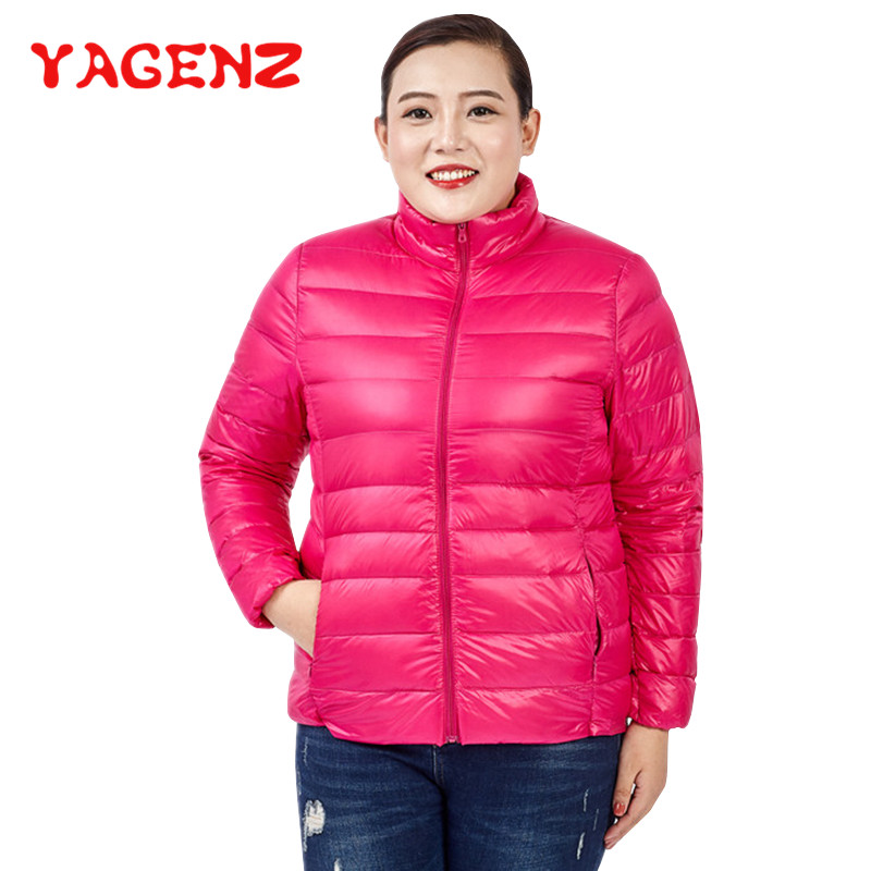 

YAGENZ Oversized Winter Jacket Women Short Coat Winter Coat Women Plus size 7XL Warm Woman Parka Outerwear Thin Down Jackets 208, Black