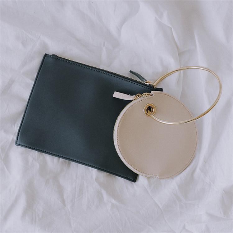 Designer-Vintage metal ring clutches women bag Korean style design Trend party Lady evening bags Wrist Wrap clutch purses female wallet