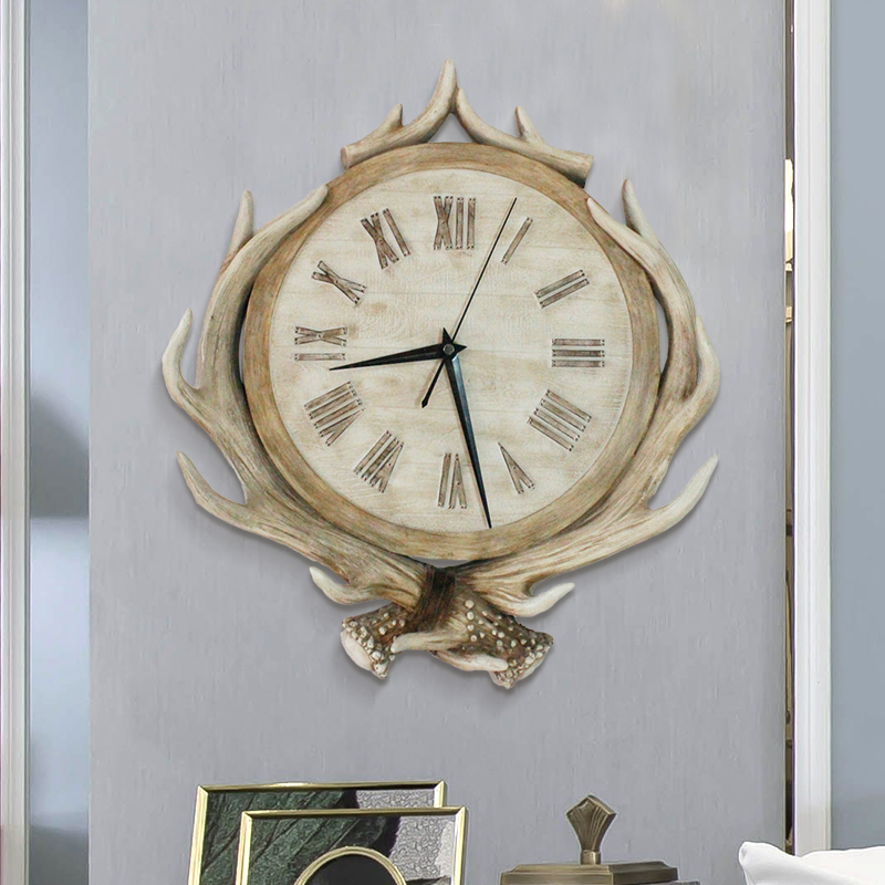 

Nordic Mute Wall Clock Antlers Retro Living Room Wall Charts Creative Bedroom Relogio Parede Gift Idea Home Decoration DD55WC