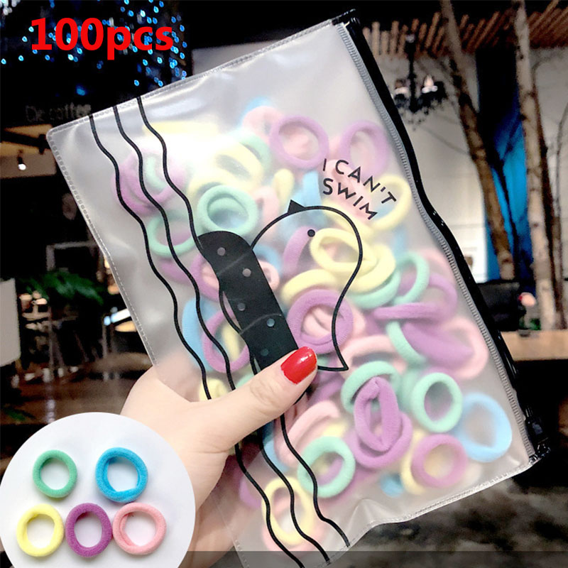 

Sale Colorful Children Kids Rubber Bands Nylon 50/100pcs/Set Small Elastic Hair Bands Headband Ponytail Holder Hair Accessories, White