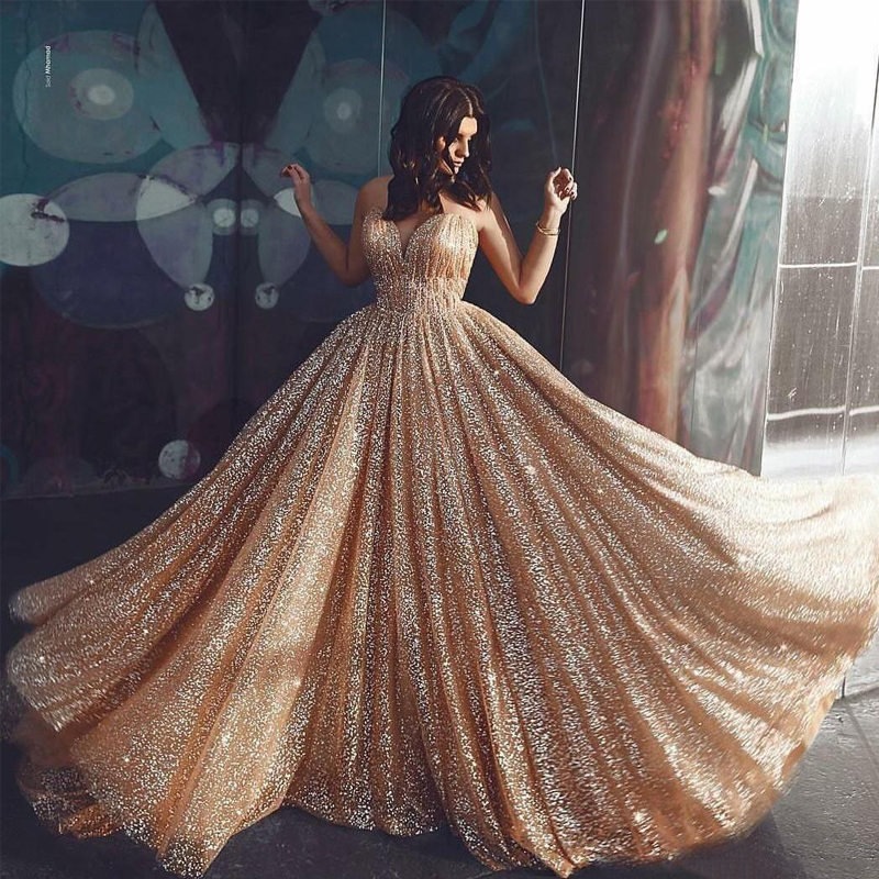 

Sexy Sparkling Sequinned Spaghetti Strap Prom Dresses Backless Floor Length Evening Gowns Robe de soirée Girls Party Gowns, Same as image