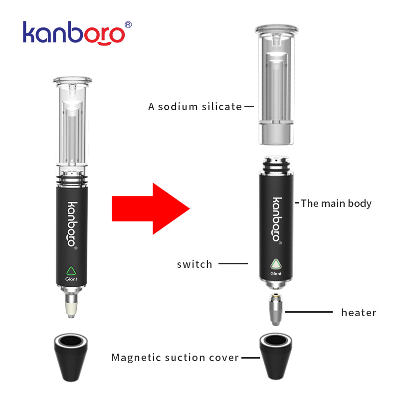 

Kanboro Giant Kit wax vaporizer wax vape pen 510 nail dry herb pen kit for water pipe, White