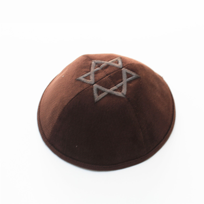 

Solid Velvet Jewish Kippot High quality Skullies Beanies Jewish Cap 210203, Blue;gray
