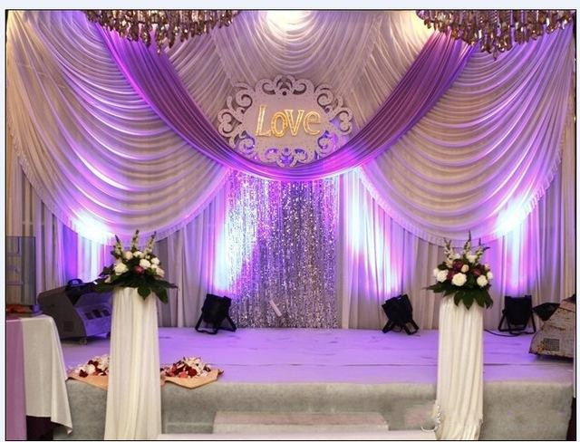 

20ft*10ft Luxury Wedding backdrop Curtains with swags event and party fabric wedding backdrop curtains including middle sequin