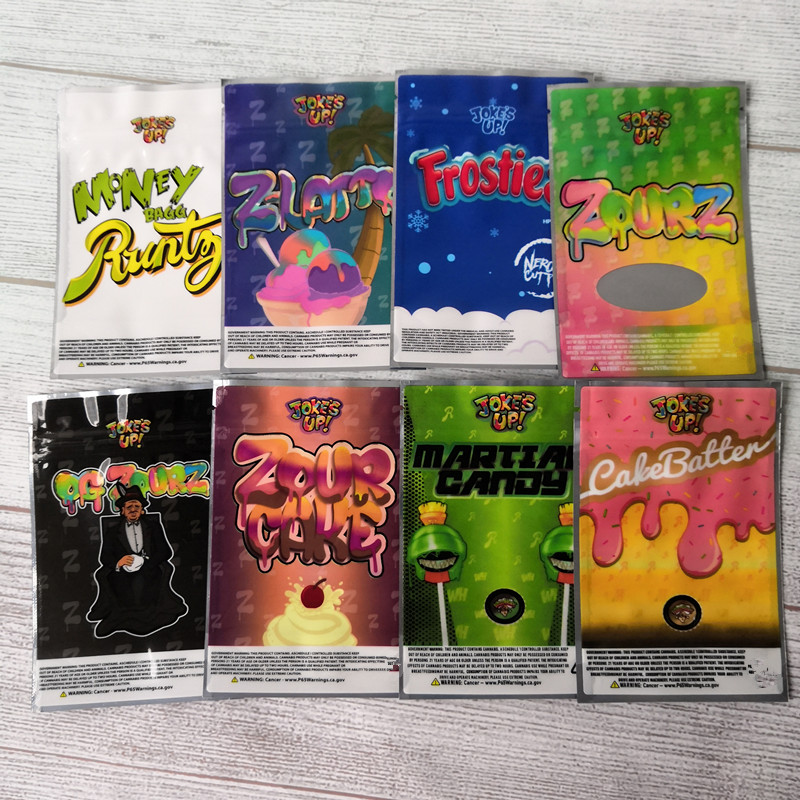 

Small size Jokesup runtz 85x125cm Shark Cake BAG 3.5g Money bag Runtz Frosties ZOURZ Smell Proof Bags Vape Packaging for 8 TYPES bag