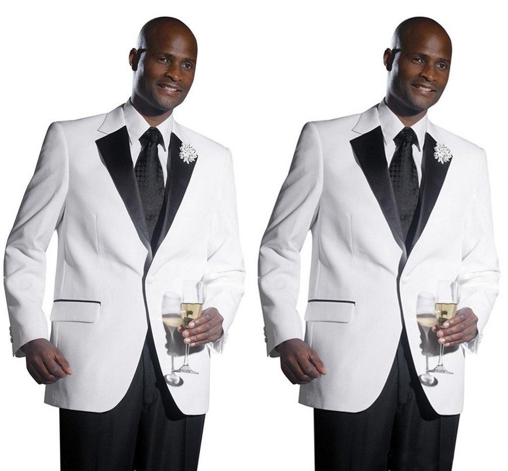 

Fashion White Groom Tuxedos Notch Lapel Groomsmen Wedding Tuxedos Popular Men Formal Blazer Prom Jacket Suit(Jacket+Pants+Tie) 334, Same as image