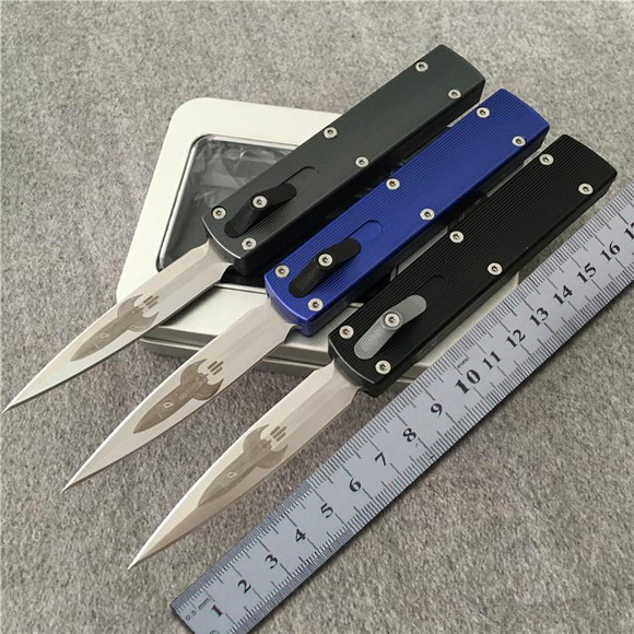 

Rocket Mini D2 Automatic Knife Bm Double Action EDC Pocket Tools Aviation Aluminum Handle Tactical Survival Auto Knives UT85 UT88 Exocet Combat Dragon A07 C07 BM3310