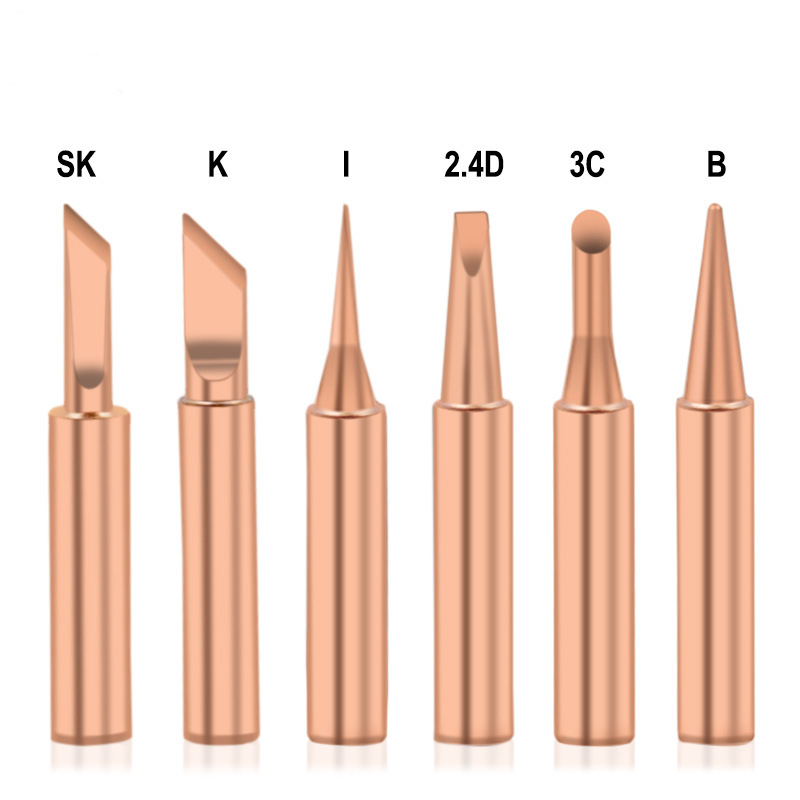 

5 in 1 / 6 in 1 Pure Copper 900M-T Soldering Iron Tip Lead-free Solder Tips Welding Head BGA Soldering Tools