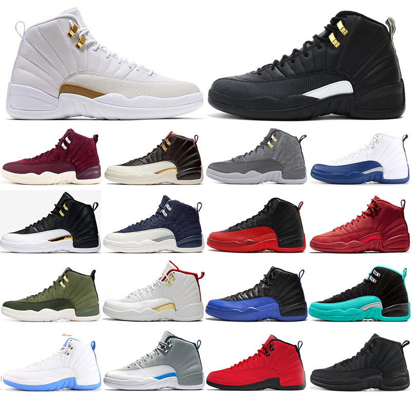 

with free socks 12 12s men Basketball Shoes FLU GAME Winterized THE MASTER Gym red gamma MICHIGAN mens trainers sports Sneakers 40-47, #2 the master