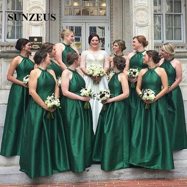 emerald and gold bridesmaid dresses