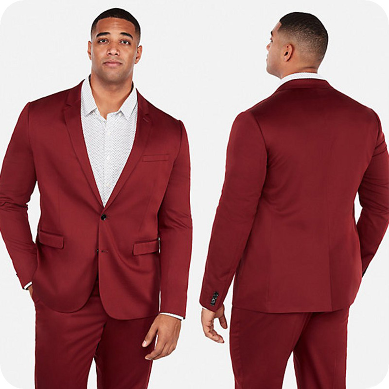 

Red Men Suits For Wedding Suits Notched Lapel Evening Dress Plus Size Custom Made Bridegroom Tuxedos Formal Groom Wear Best Man Blazer Prom, Same as image