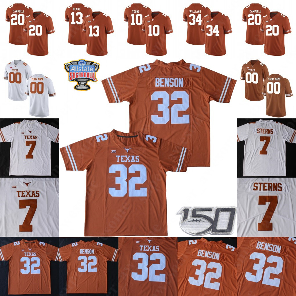 

CUSTOM Texas Longhorns Football Jersey Tommy 22 Bobby Layne 32 Cedric Benson 33 Priest Holmes Roy Williams 8 Shipley 7 Michael Huff Quentin, Orange