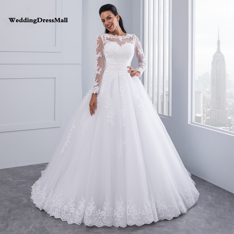 Robe De Bal 2 en 1 Robes De Mariée 2024 Train Détachable Dentelle Appliques Perles Robes De Mariée Robe De Novias Robes De Noiva