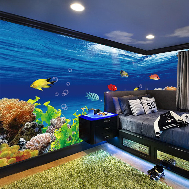 

[Self-Adhesive] 3D Small Fish 300 Wall Paper mural Wall Print Decal Murals, 125x80cm(49x31in)wxh