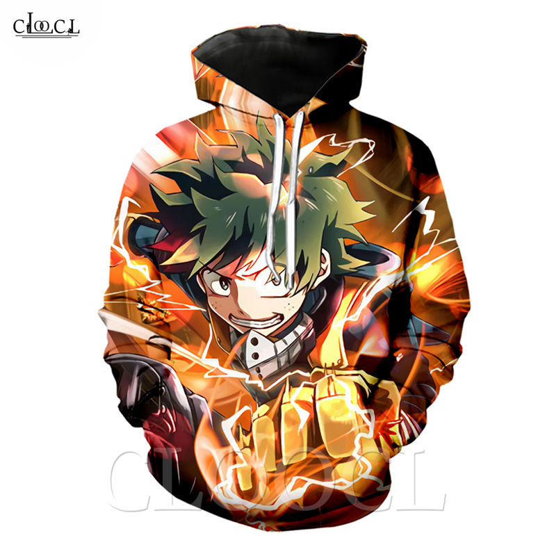

new style anime my hero academia hoodies men women 3d print midoriya izuku hooded sweatshirt fashion couples pullovers, Hoodie 2