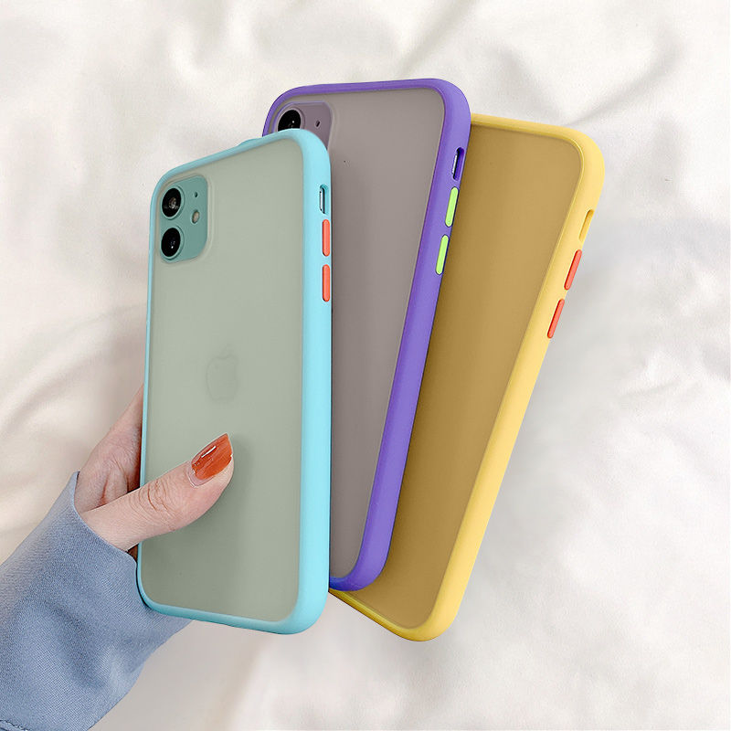

Mint Hybrid Simple Matte Bumper Phone Case For iPhone 13 12 11 Pro Max XR XS Max 6S 8 7 Plus 13PRO 12PRO Shockproof Soft TPU Silicone Clear Cover, T10