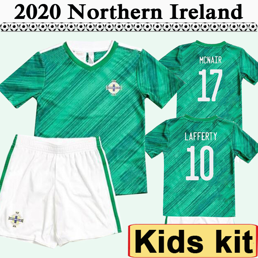 

2020 European Cup Kids Kit Soccer Jerseys Northern Ireland National Team LAFFERTY MCNAIR MAGENNIS Home Green Child Football Shirts Uniforms, Home no socks
