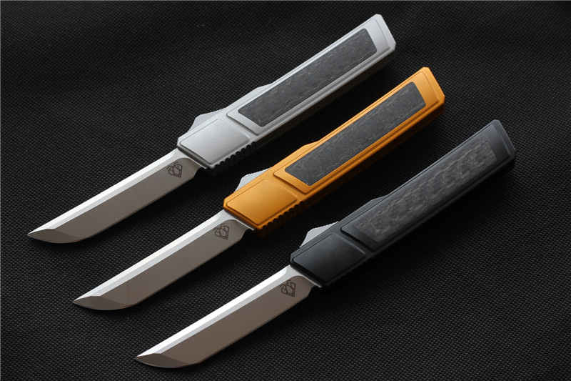 

High quality VESPA Ripper folding Knife Blade:D2(Satin) Handle:7075Aluminum + CF,Outdoor camping survival knives EDC tools