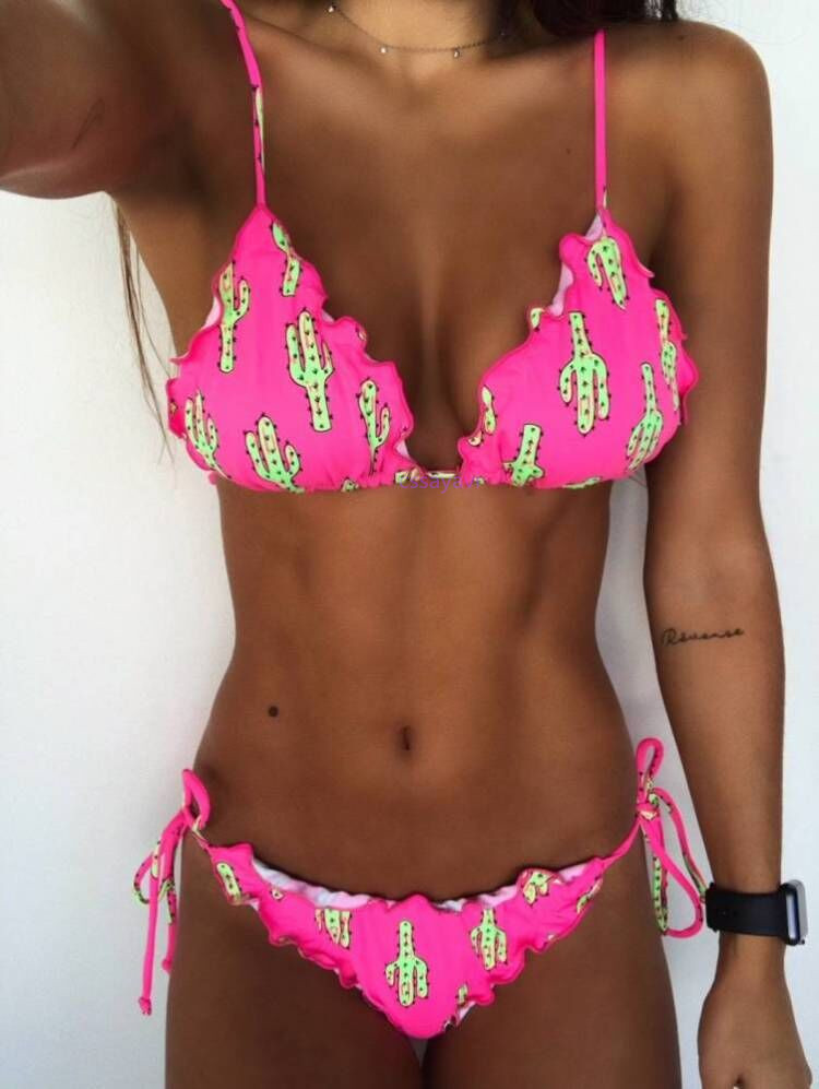 Februaryfrost Sexy Floral Print Bikinis Set New Swimwear Women Swimsuit Beach Bathing Suit Maillot De Bain Femme Biquini-image-529563456