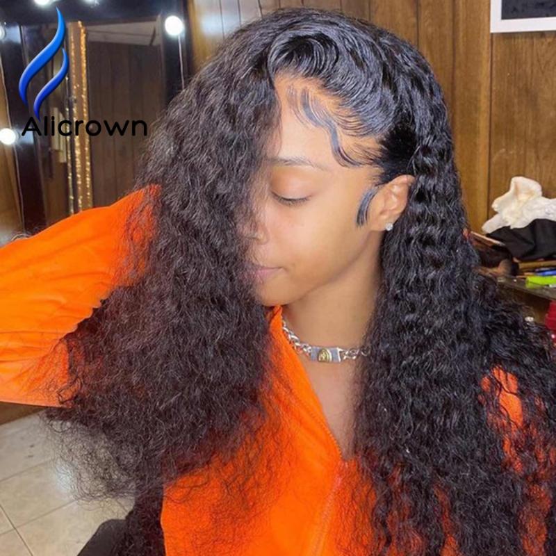 

ALICROWN High 250% Density Lace Front Human Hair Wigs Pre-plucked 360 Lace Frontal Wigs With Baby Hair Non-Remy Middle Ration, 13x4 lace front wig