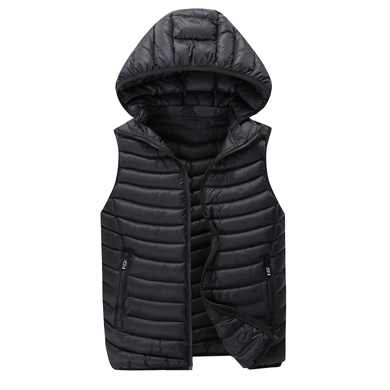 

Men's Vest Hat Detachable Jacket Man Sleeveless Hooded Sweatshirt Hood Vest for Men Casual Men's Autumn Winter Waistcoat, Black