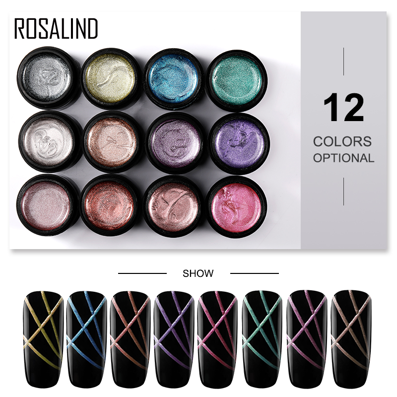 

ROSALIND Hybrid Varnishes Nail Art 5ML Metal Spider vernis Gel UV Lak Design Line Drawing Painting Primer Silk Spider Gel Polish, Rarbase