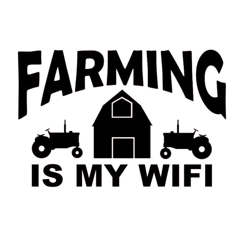 

15*10cm Farming Is My Wifi Farm Tractor Vinyl Hobby Car Bumper Sticker Car Accessories Motorcycle Helmet Car Styling, Color