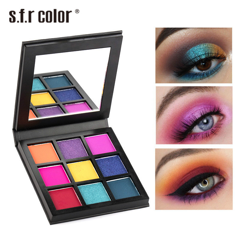

Makeup Matte Shimmer Eyeshadow Pallete Makeup 9 Color Shimmer Pigmented Eye Shadow Palette Make Up Palette Maquillage, 03
