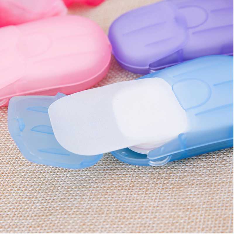 

50pcs/box Portable Travel Soap Paper Disposable Mini Soap Paper Anti Dust Washing Hand Bath Cleaning Boxed Foaming Drop Ship Epack