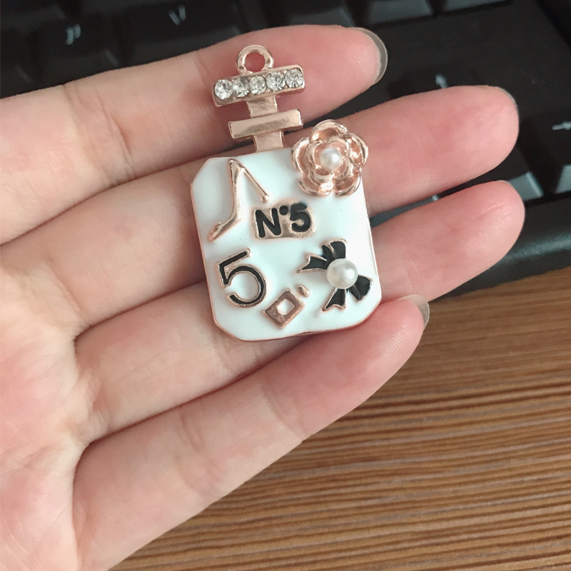 

Perfume Bottle Necklace Bracelet Charms NO5 Diy Jewelry Accessories Components Semi-finished for Jewelry Making Wholesale Epacket Shipping, Bronze;silver
