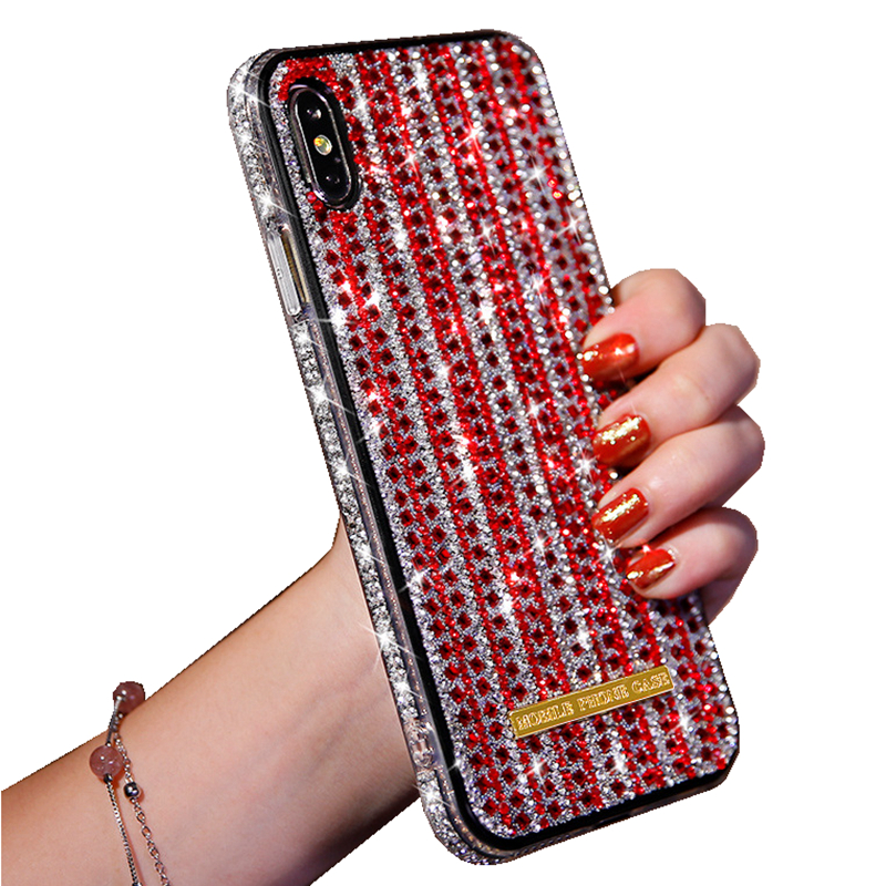 

Sparkle glittery glass cell phone case For iphone 12 mini 11 pro x xr xs max 8 7 6 plus bling bling Rhinestone Case back cover fashion girl, Please remark colors