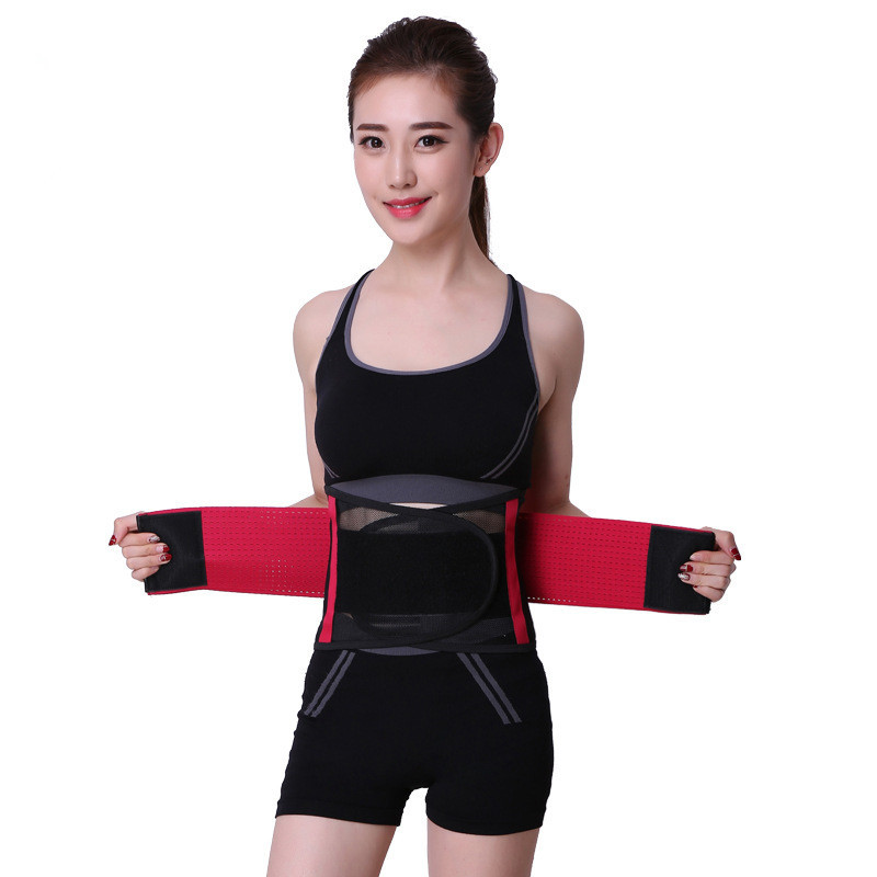 

Multi-color Men Women Body Fitness Belt Sport Safety Waist Support Breathable faja lumbar Brace Belt waistband Power Tummy Belts, Black