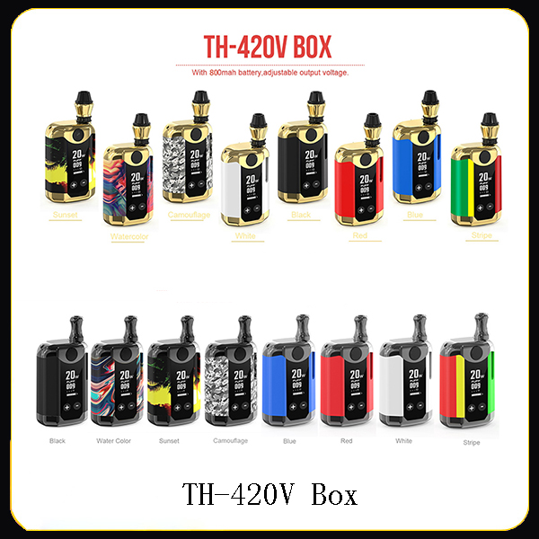 

100% Original Kangvape TH420 V Box Kit 800mAh 20W Adjustable Wattage Temperature Vape Mod TH-420V box with 0.5ml Ceramic Coil Cartridge, Mixed(please remark)