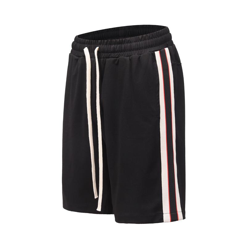

2020 New Arrivals Vintage Side Stripe Drawstring Style Summer Loose Oversized Vintage Shorts High Street Fashion Elastic Waist, Black