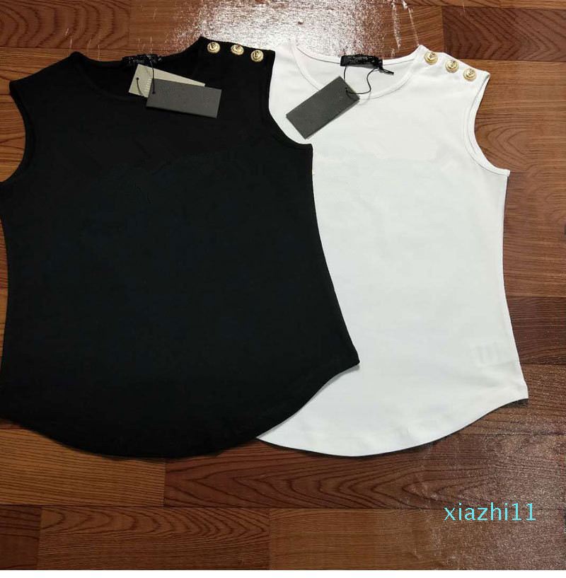 

Fashion-2020 Bal brand women vest t-shirt Sleeveless T-shirt printed vest, White