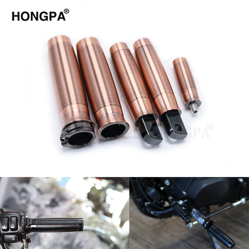 

Motorcycle Copper 1" Handlebar Hand Grips Footrest FootPegs Shifter Peg Fits for Sportster XL883 X48 1200 Softail Dyna Touring