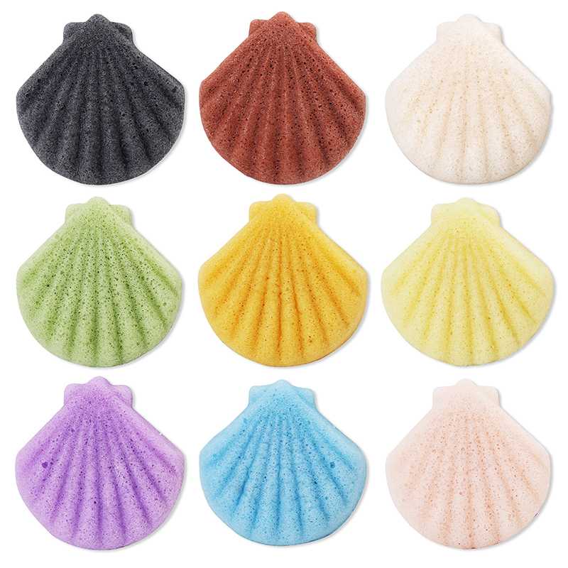 

8 Colors Natural Shell Shaped Face Cleansing Sponge Cosmetic Puff Facial Cleanser Soft Facial Washing Sponge Puff