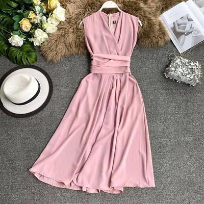 

Fairy Dress Sexy Sleeveless With Crossing Waist Summer, Black
