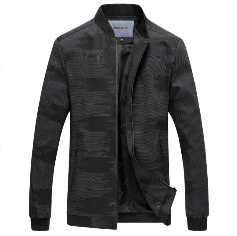 

Jacket Casual Youth Men Stand Collar Coat Fit High-grad Business Men Winter Autumn Gentleman New Wind proof Fashion, Black