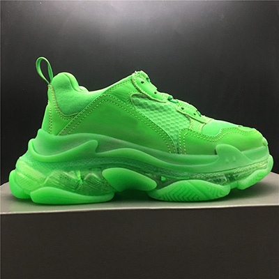 Avec Box 2019 Casual Mode Chaussures Hommes et Femmes Casual Chaussures Triple S Clear Sole Blanc Black Black Green Brand Designer Formateurs 36-