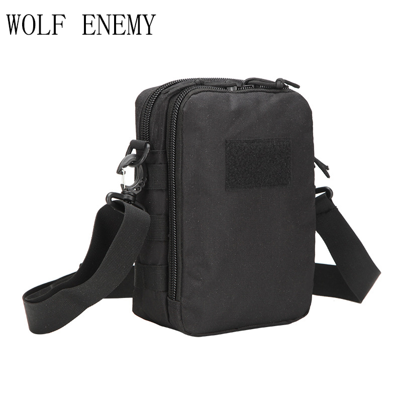 

800D Oxford Tactical Shoulder Bag,Outdoor Sports Bag Camping Hiking Trekking Molle Crossbody Bag 6 Colors, Black
